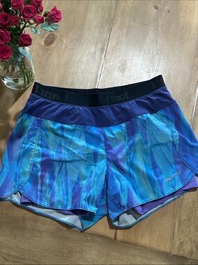 Marmot Women's Blue Teal Patterned Athletic Shorts